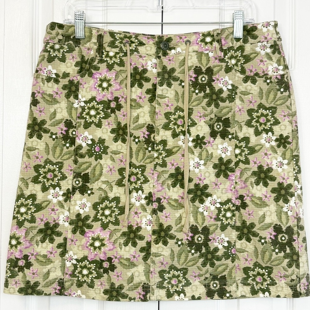 Christopher & Banks Green Multi Floral Print Scooter Skirt Skort 10